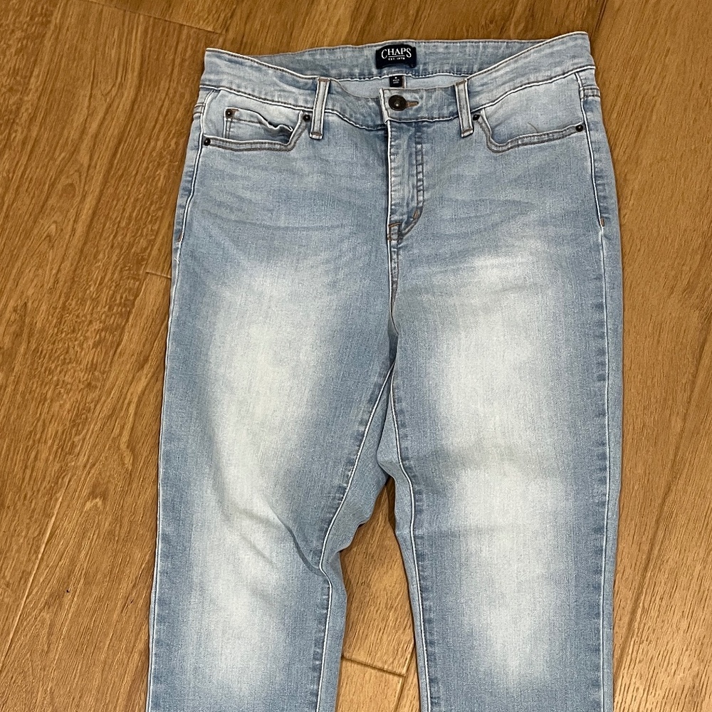 Chaps straight jeans size 8-waist 15”, rise 10”, inseam27”